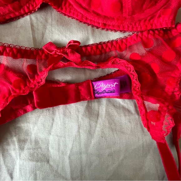 L' AGENT by Agent Provacateur NWOT - Rosalyn Set - Cherry Red - Picture 5 of 6
